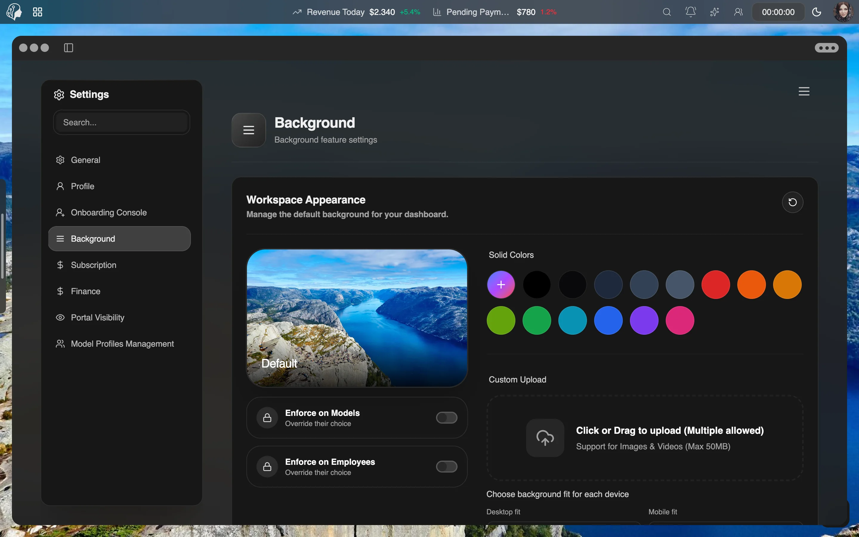 ModelSuite Backgrounds & Branding