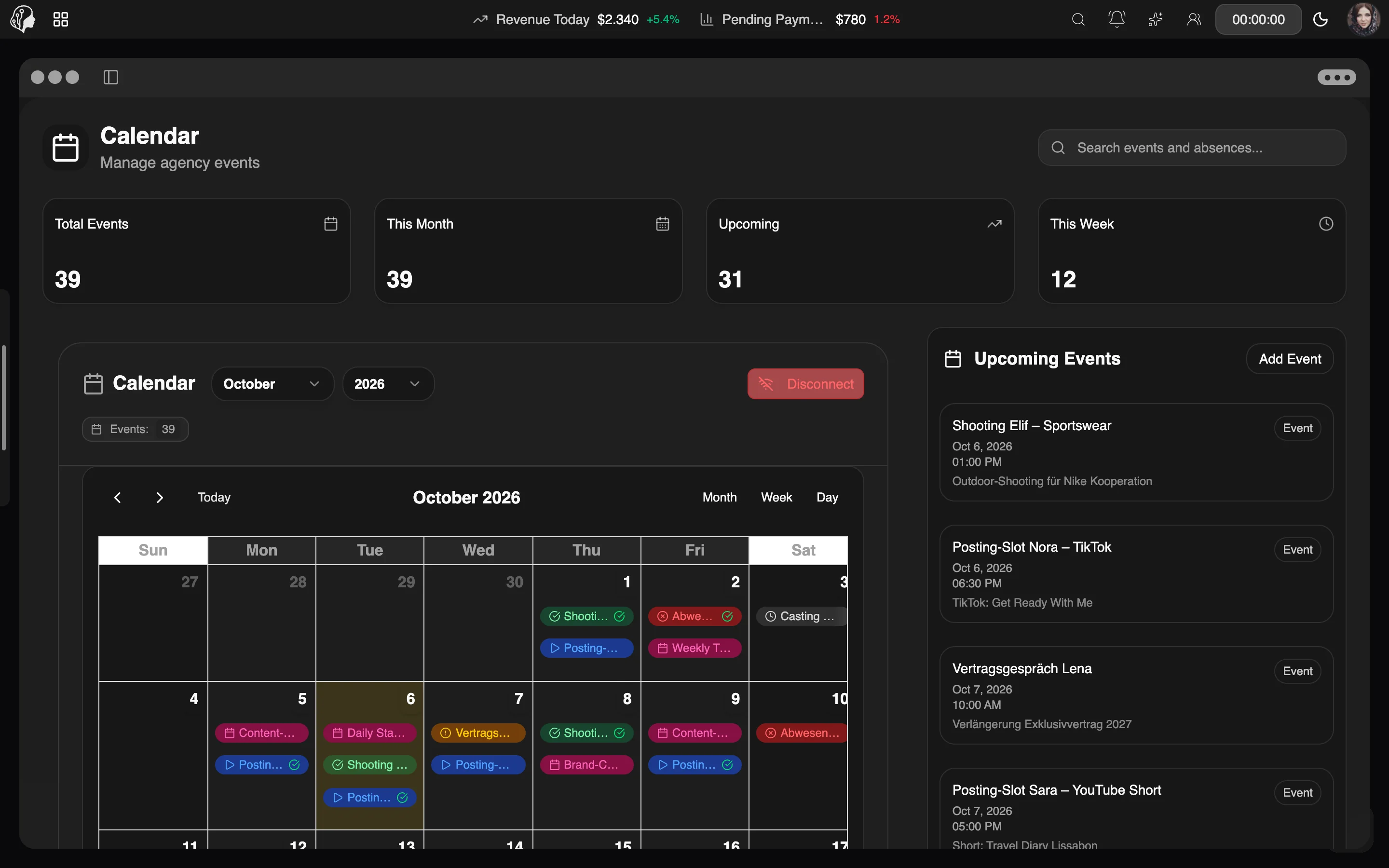 ModelSuite Kalender