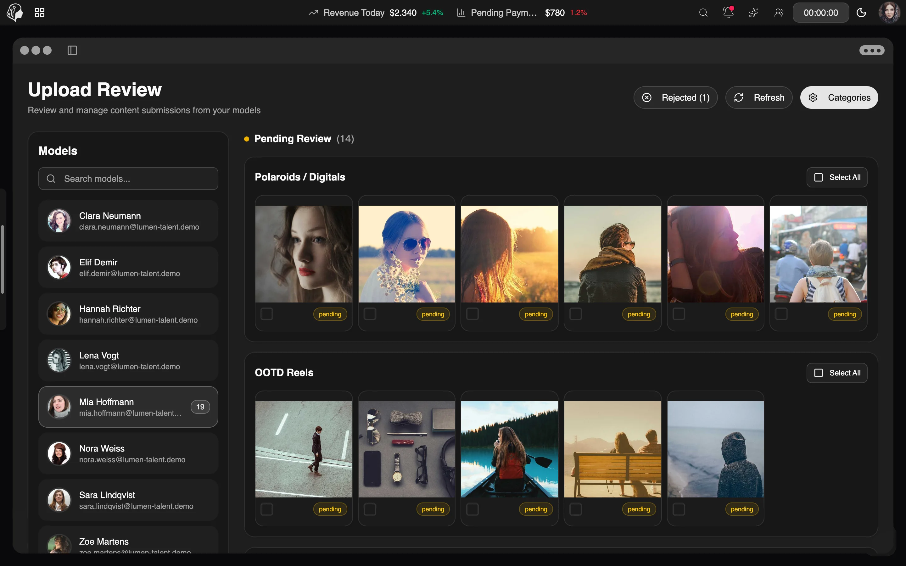 ModelSuite Content-Upload & Review