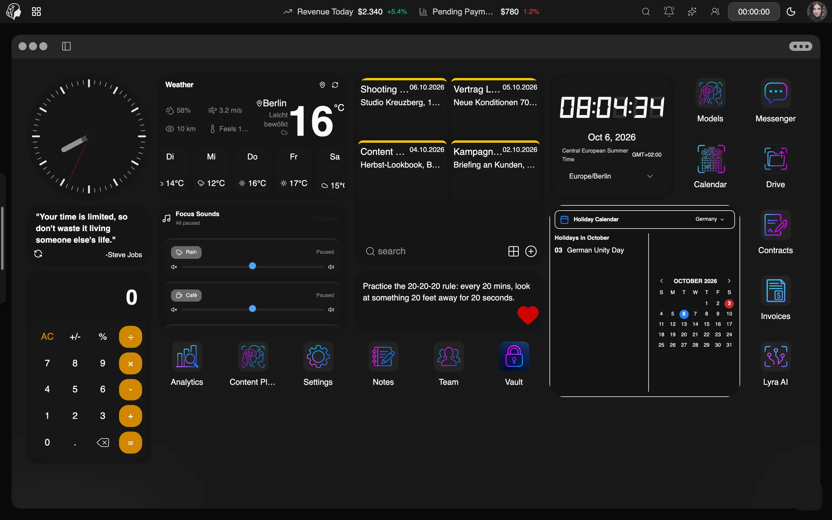 ModelSuite Widgets & Dashboard