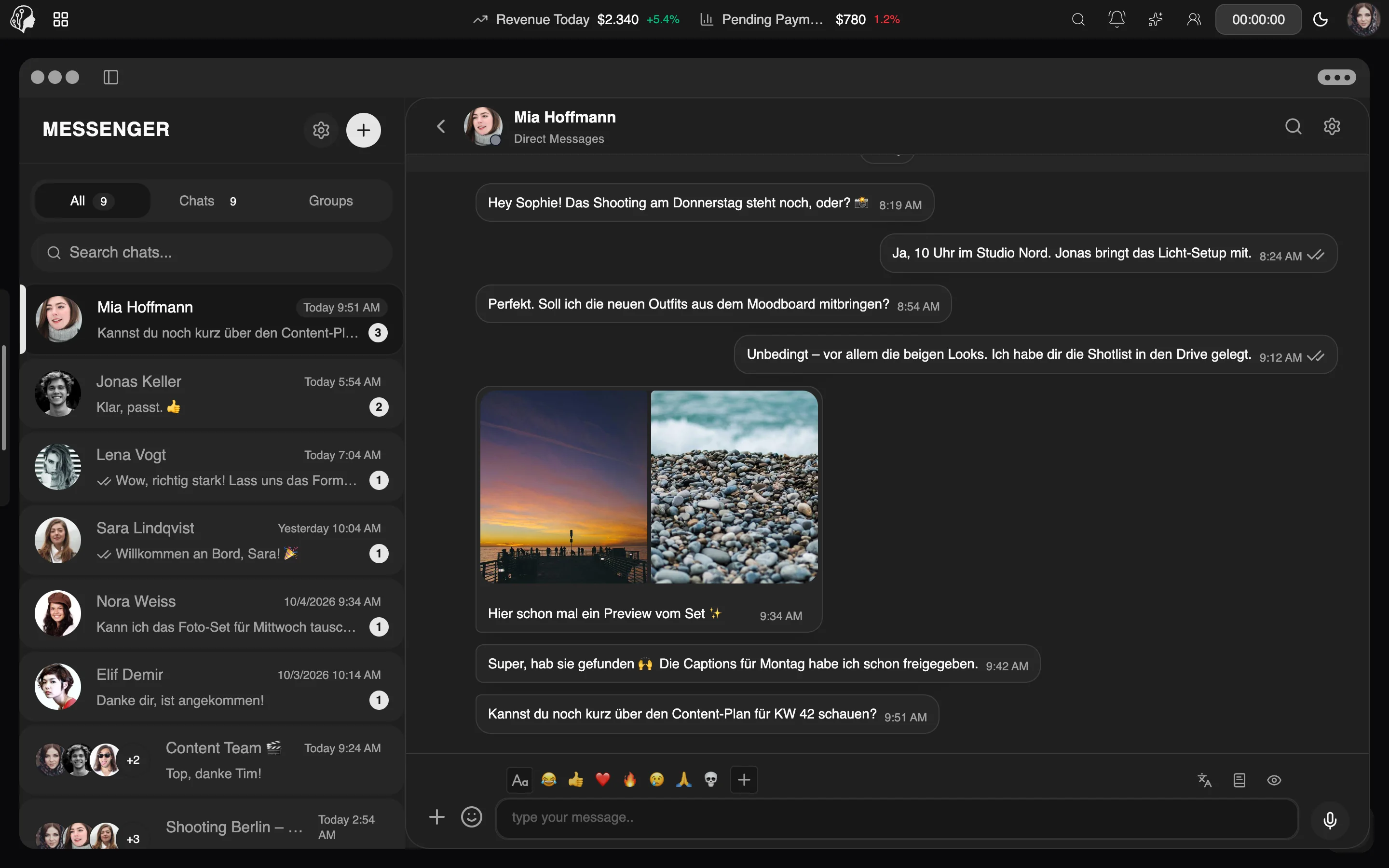 ModelSuite Messenger – Screenshot