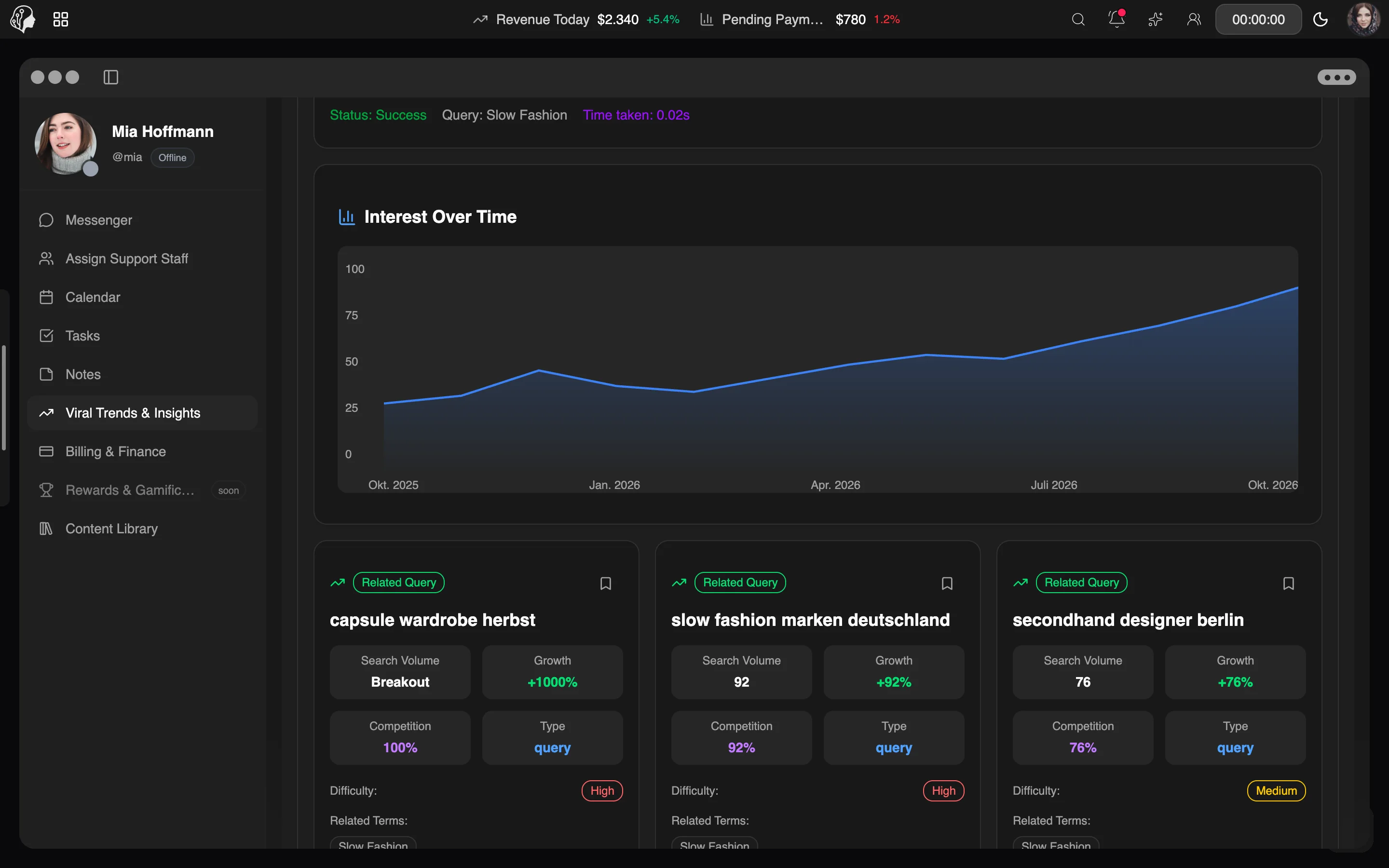 ModelSuite Viral Trends – weitere Ansicht